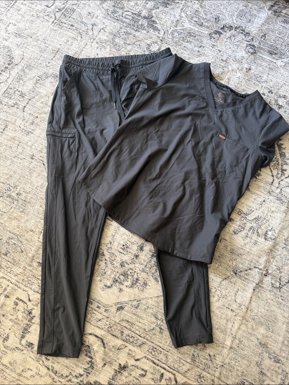 Cherokee Form dark gray two piece scrub set